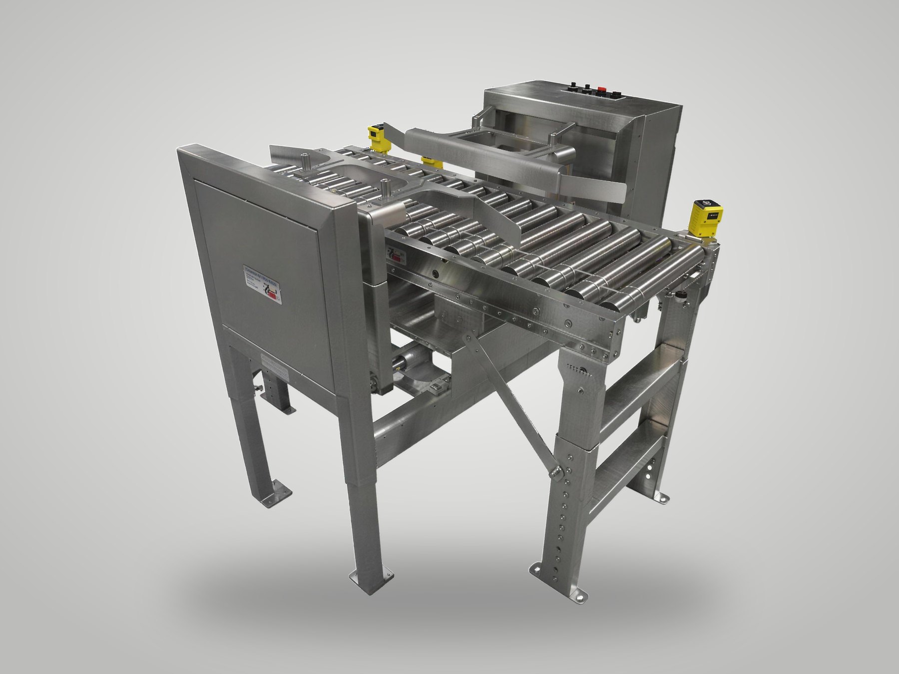 A System Technology stainless steel case shaker